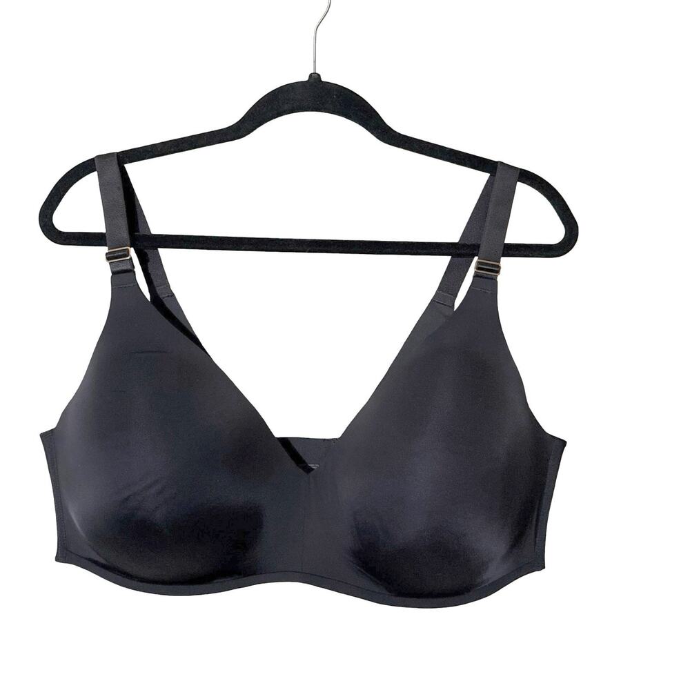 Soma Vanishing 360 Wireless Solid Black Back Close Adjustable Stretch Bra 42DD